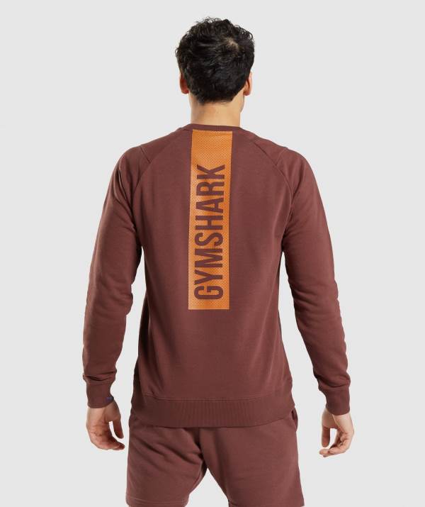 Panske Pulovre Gymshark Bold Crew Ruzove Hnede | XR7523481